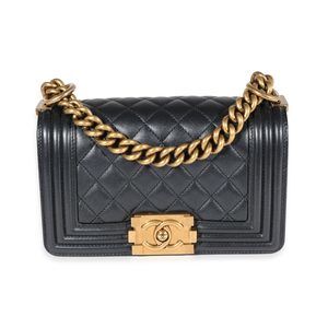 Chanel Black Quilted Lambskin Small Boy Bag